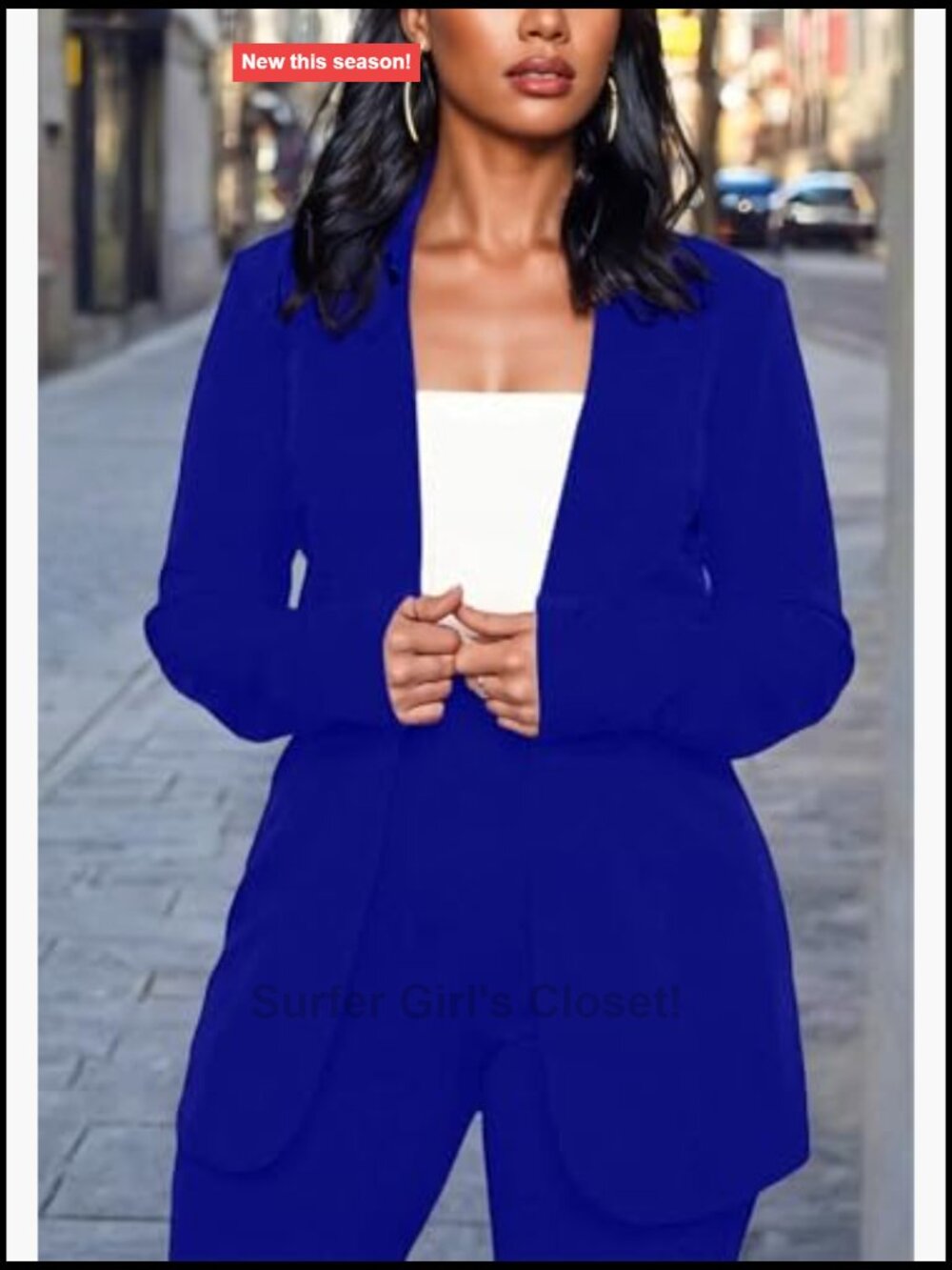 2 Piece Pants Suit Set Long Sleeve Blazer & Pencil Pants Business Office Work - Picture 2 of 7